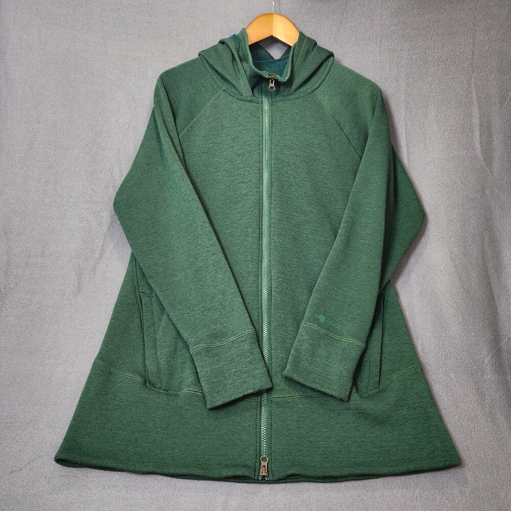 Marmot Full Zip Hoodie Sweatshirt Jacket Mens XL Green Hiking Gorpcore